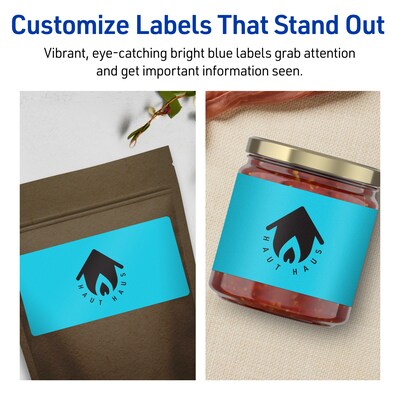 Avery Rectangle Multipurpose Labels, 2" x 5", Bright Blue, 320/Box (94241)