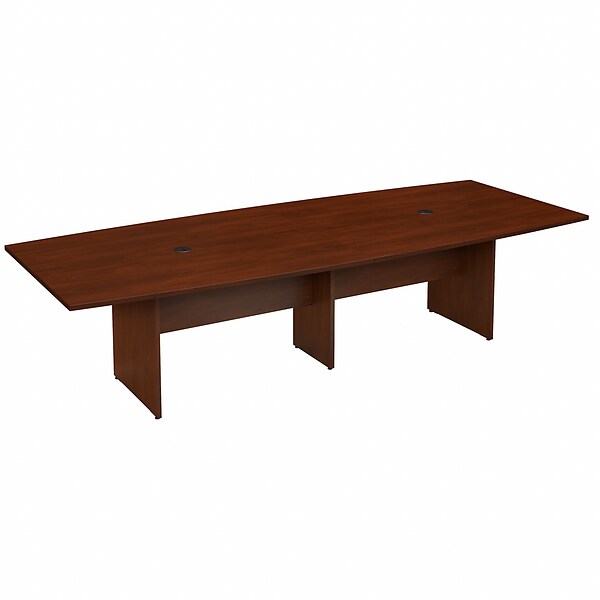 Bush Business Furniture 120W x 48D Boat Shaped Conference Table with Wood Base, Hansen Cherry (99TB12048HCK)