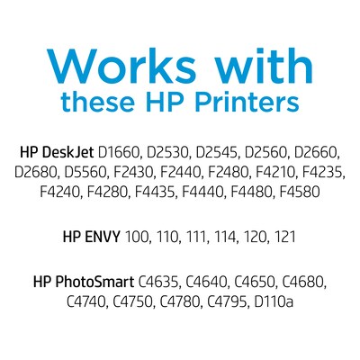 HP 60 Black Standard Yield Ink Cartridge, Prints Up to 200 Pages (CC640WN#140)