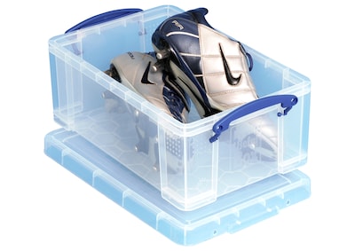 Really Useful Box 9.51 Quart Storage Box with Latching Lid, Plastic, Clear (9L CL)