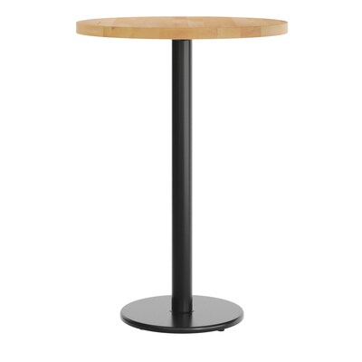 Flash Furniture Bennett 30" Round Wooden Commercial Indoor Table, Natural Top/Black Base (GSFRD30NTTR18B)