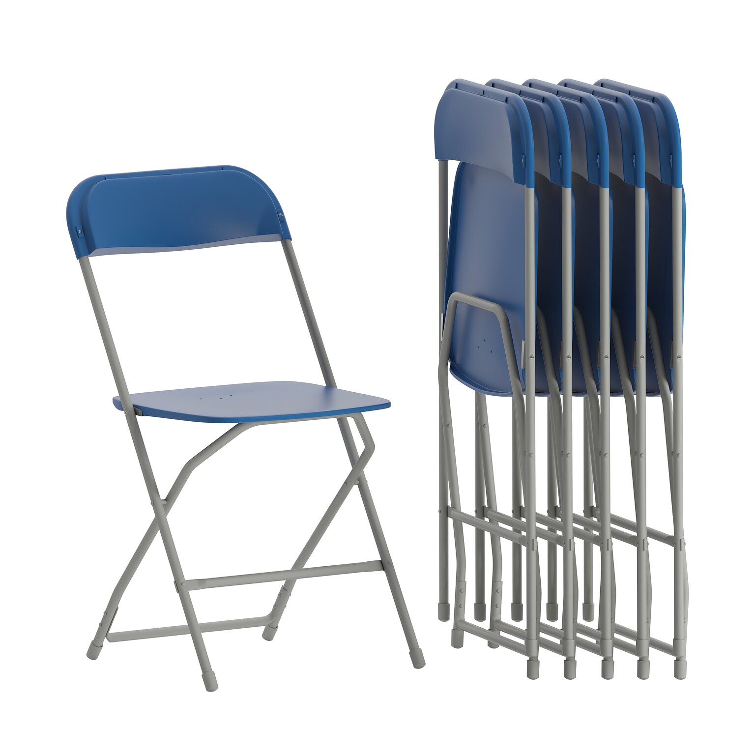 Flash Furniture Plastic Folding Chair, Blue, Set of 6 (6LEL3BLUE)