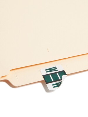 Smead BCCR Labels File Folder Label, W, Dark Green, 500 Labels/Pack (67093)