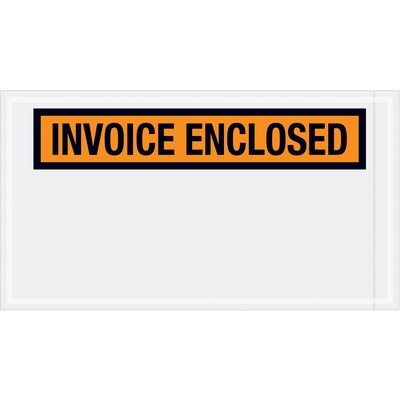 Invoice Enclosed Packing List Envelope, 10 x 5.5, Orange, 1000/Carton (PL27)