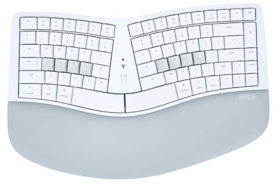 Kinesis mWave Mechanical Keyboard Wireless Ergonomic Mechanical Keyboard for Mac, Quiet Linear Switch, White (KB150M-LIN)