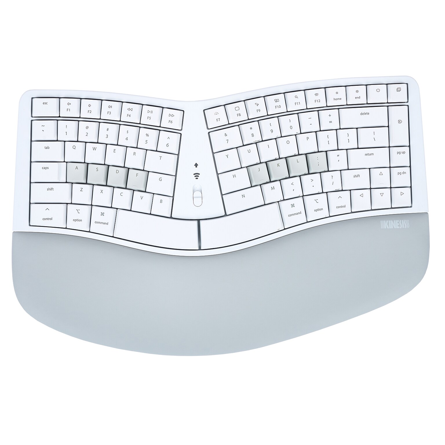 Kinesis mWave Mechanical Keyboard Wireless Ergonomic Mechanical Keyboard for Mac, Quiet Linear Switch, White (KB150M-LIN)