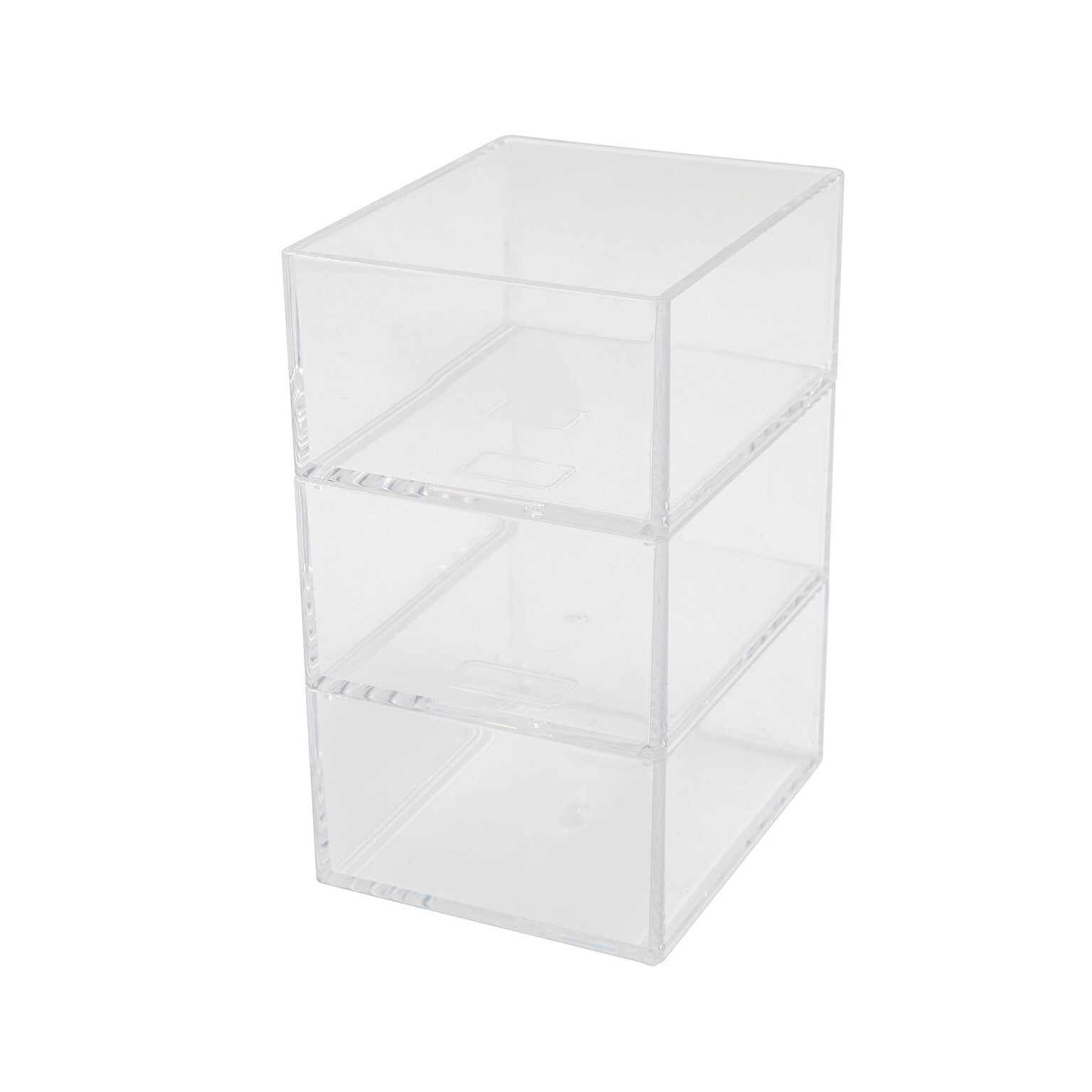 Martha Stewart Brody Stack and Slide Plastic Tray Office Desktop Organizer, Clear, 3/Set (BEPB45173CLR)