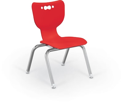 MooreCo 12 Hierarchy Student Chair with 4 Legs, Red/Chrome Base (703673595353)