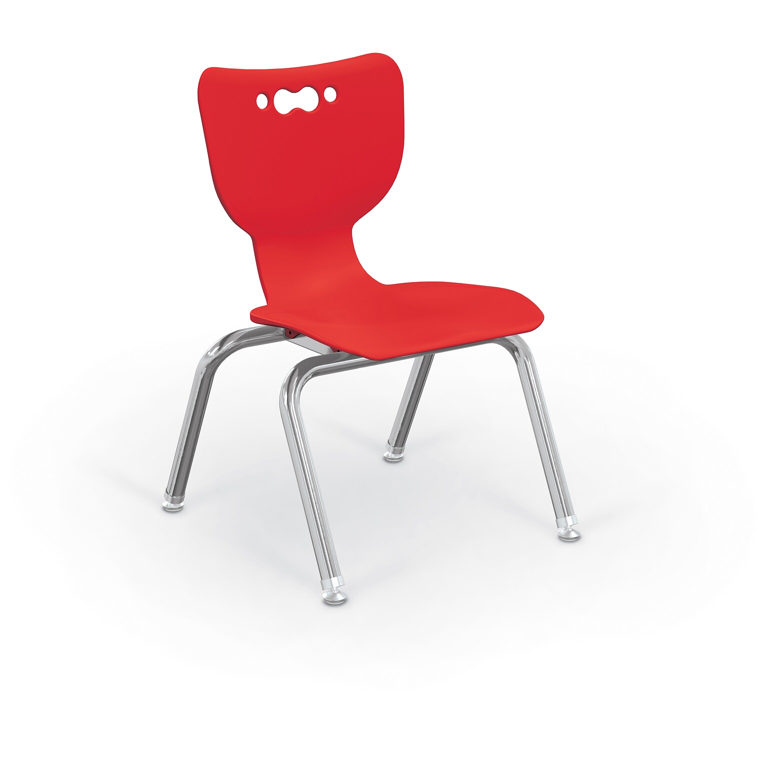 MooreCo 12 Hierarchy Student Chair with 4 Legs, Red/Chrome Base (703673595353)