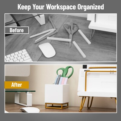 Mind Reader Pen Holder, White (PENWD-WHT)