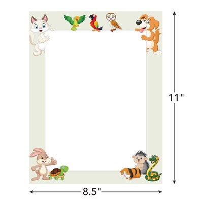 Great Papers Whimsical Animal Pals Everyday Letterhead, Multicolored, 50 Sheets/Pack (2025012)
