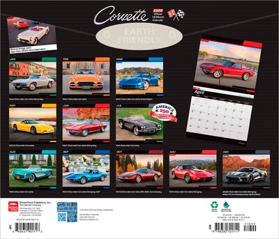 2026 BrownTrout Corvette 14 x 12 Monthly Wall Calendar (9798330701711)