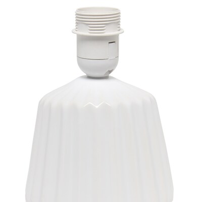 Simple Designs Petite Off White Pleated Base Table Lamp (LT1120-OFF)