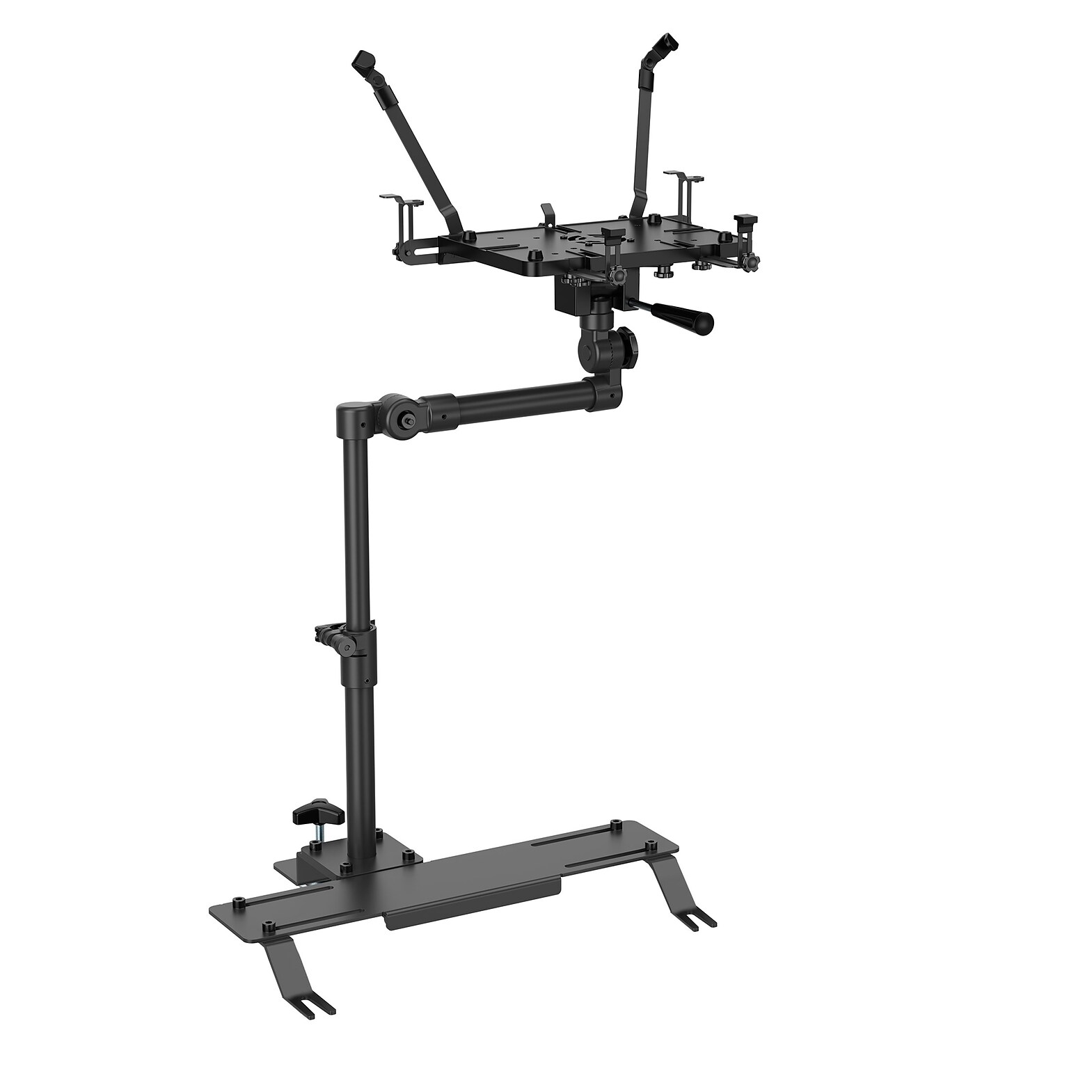 Mount-It! 19.68 x 4.25 Steel Adjustable Vehicle Laptop Mount with Universal Base, Black (MI-528)