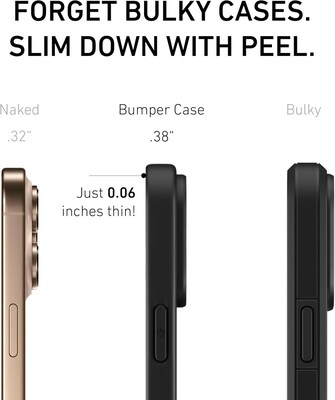 PEEL MagSafe Bumper Phone Case for iPhone 16 Pro Max, Shock Absorbing, Black (i16_PMX_BMP_BLK)