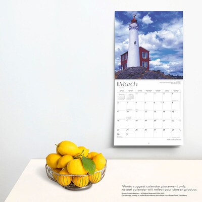 2025 BrownTrout Pacific Coast Lighthouses 12" x 12" Monthly Square Wall Calendar (9781975475109)
