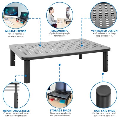 Mount-It! Adjustable Monitor Stand, Up to 32", Black (MI-7363)