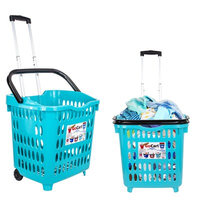 Dbest Bigger GoCart Rolling Basket, Teal (01-682)