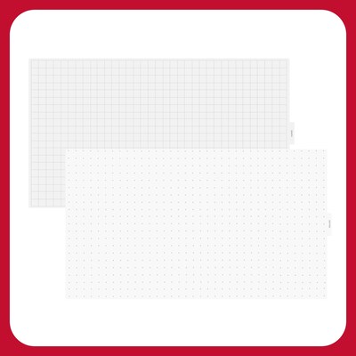 TRU RED™ Templated Magnetic Glass Dry-Erase Whiteboard, 3' x 2' (TR62139)