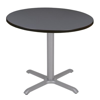 Regency Cain 36 Round Laminate X Base Breakroom Table, Grey (TB36RNDGYGY)