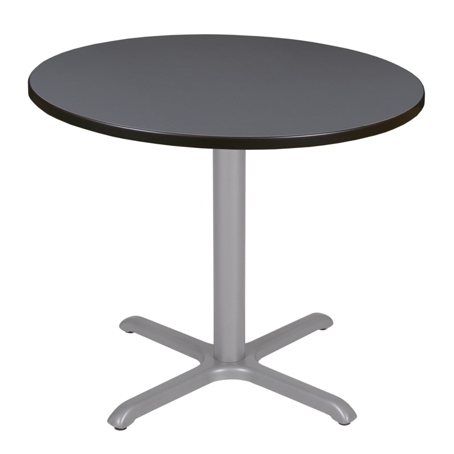 Regency Cain 36 Round Laminate X Base Breakroom Table, Grey (TB36RNDGYGY)