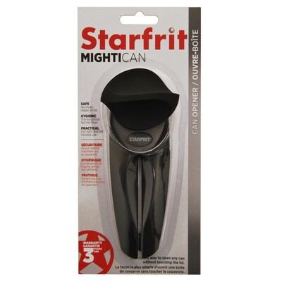 Starfrit MightiCan Heavy-Duty Non-Slip Knob Can Opener, Black (092305-012-BLCK)