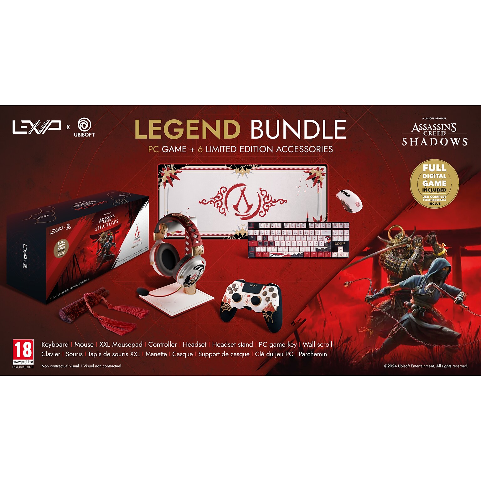 Lexips & Ubisoft Assassins Creed Shadow Legend Bundle: PC Game and 6 Accessories (UBXLXBOX005)