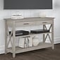 Bush Furniture Key West 47"W x 16"D Console Table with Drawers and Shelves, Washed Gray (KWT248WG-03)