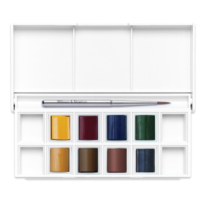 Winsor and Newton Cotman Watercolor Paint Palette, Assorted Colors, 9 Pieces/Set (WNX0390673)
