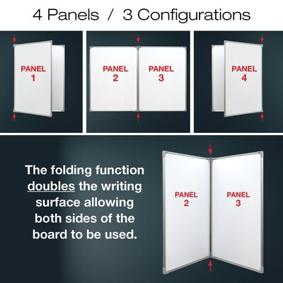 Excello Global Products Wall-Mounted Magnetic Steel Dry-Erase Whiteboard, 40 x 60 (EGP-HD-0551)