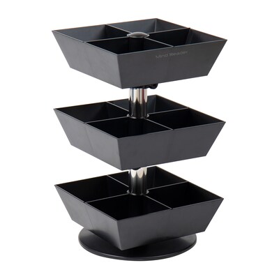Mind Reader 12-Compartment Plastic Tea and Condiment Carousel, Black (TEASWIV3T-BLK)