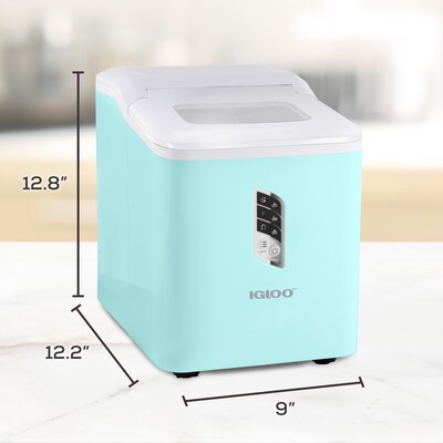 Igloo Automatic Self-Cleaning 26-Pound Ice Maker, Aqua (IGLICEBSC26AQ)