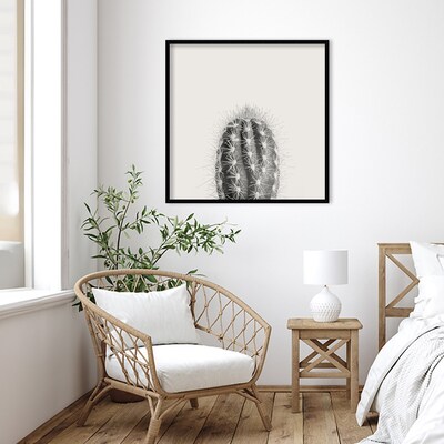 Amanti Art Haze Cactus Succulent Tall by The Creative Bunch Studio Wood Framed Wall Art Print, 33 x