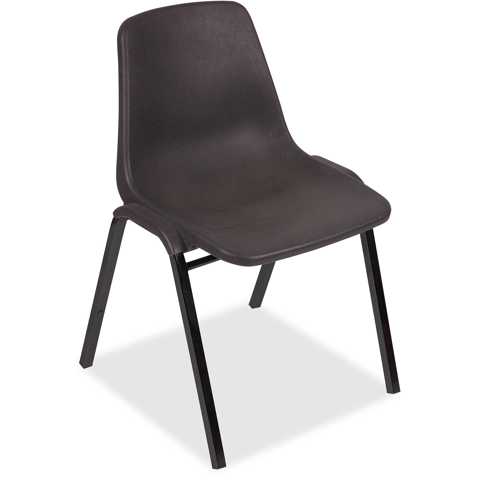Lorell Plastic Stacking Chair, Black (LLR85567)