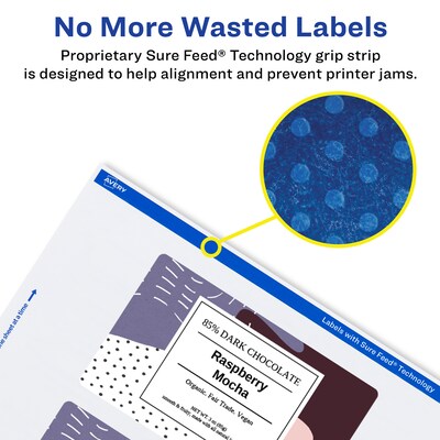 Avery Laser/Inkjet Rectangle Multipurpose Labels, 4" x 6", White, 50 Labels/Pack  (94278)