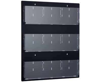 AdirOffice 18 Compartment Hanging Magazine Rack, Black Acrylic (640-2935-BLK)