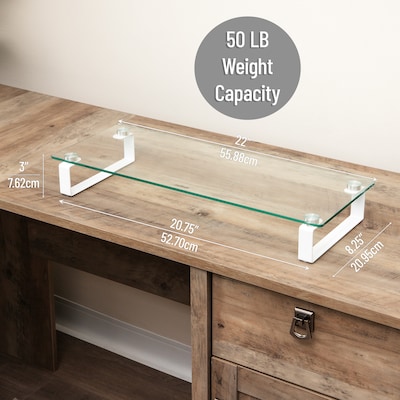 Mind Reader Contemporary Monitor Stand and Laptop Riser, Clear (GLASS-CLR)