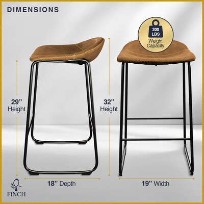 Finch Landon Bar Stool, Brown, 2/Set (CHR10030A)