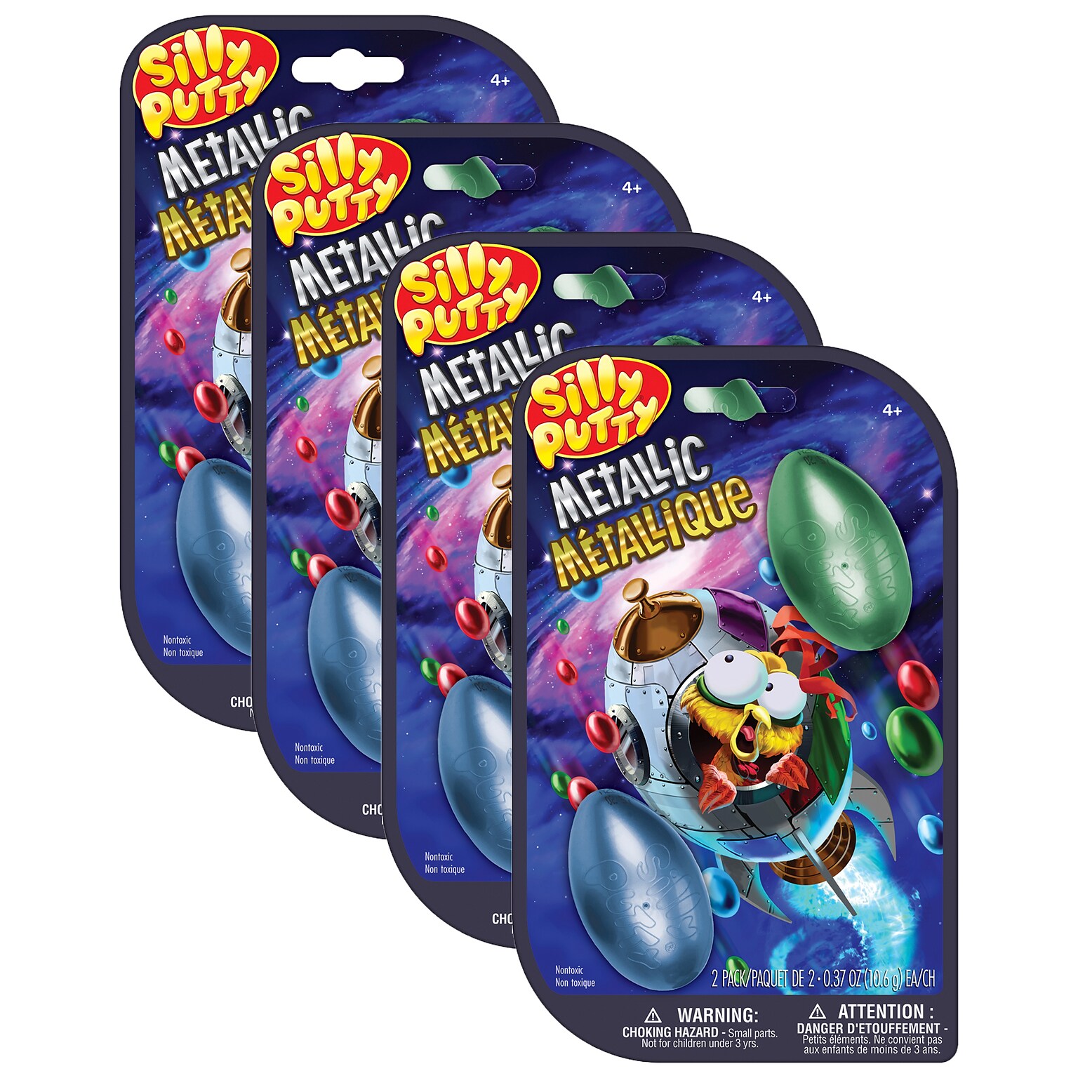 Crayola Silly Putty Metallic Eggs, Assorted Colors, 2/Pack, 4 Packs/Bundle (BIN080991-4)