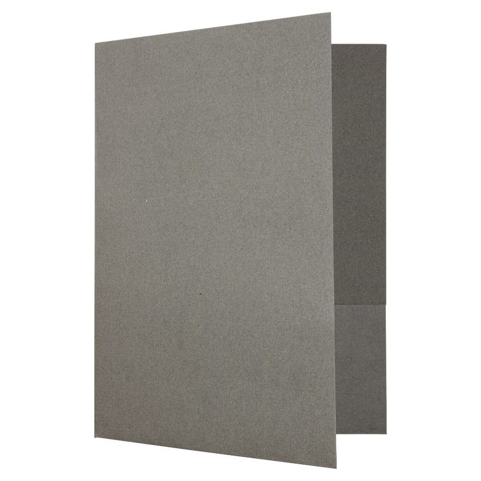 JAM Paper Linen 3-Hole Punched 2 Pocket Fiber Portfolio Folder, Gray, 6/Pack (3084d)