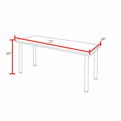 Regency Kee Training Table, 24"D x 72"W, Gray/Black (MT7224GYBPBK)