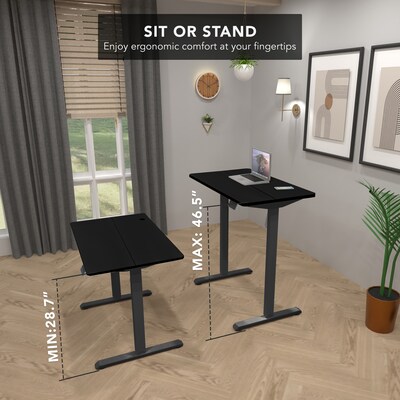 Mount-It! 40"W Electric Rectangular Adjustable Standing Desk, Black (MI-8035)