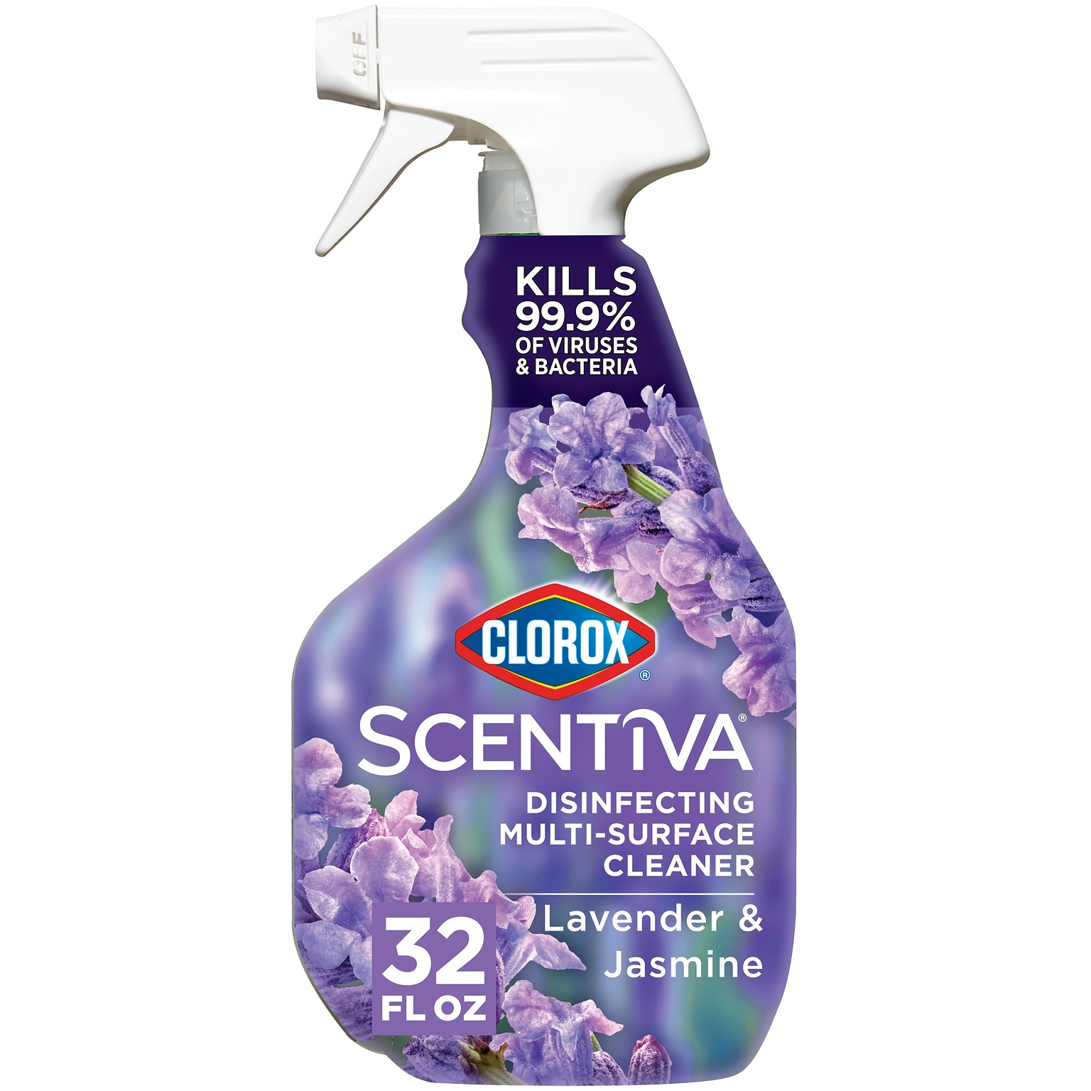 Clorox Scentiva Disinfecting Multi-Surface Cleaner Spray Bottle, Lavender and Jasmine, 32 fl. oz. (31387)