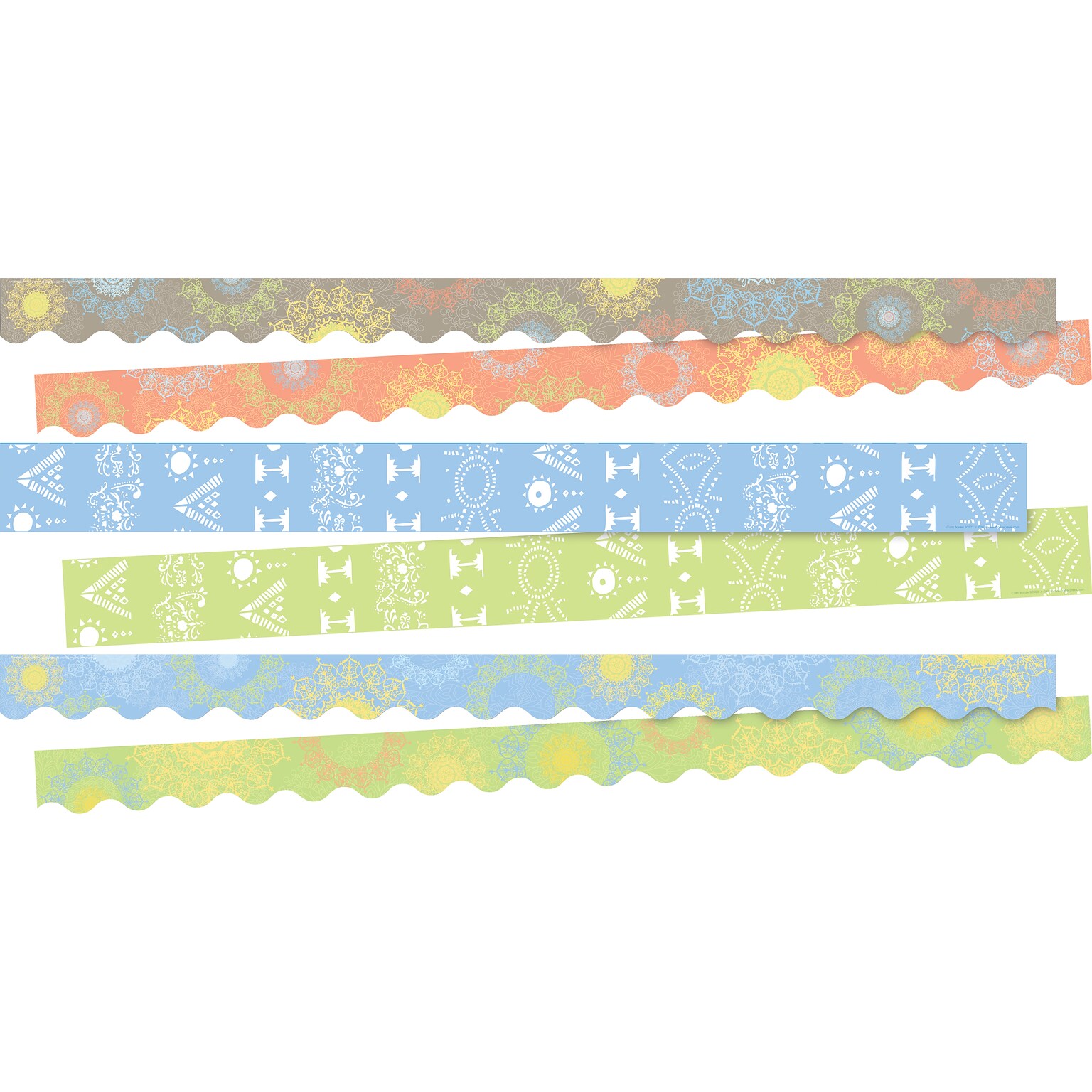 Barker Creek Double-Sided Border Set, Calming Colors, 3 designs, 38/Set (4036)