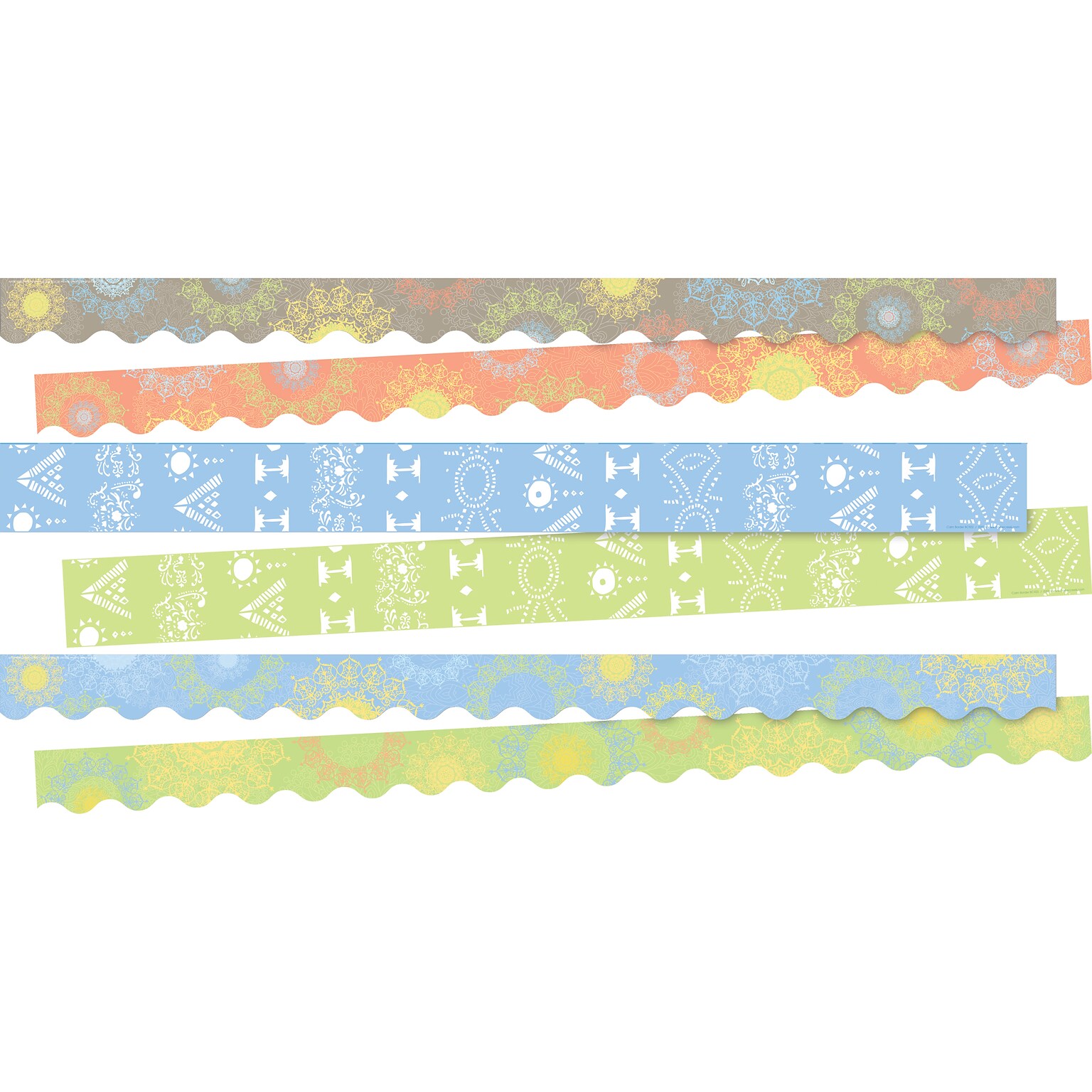 Barker Creek Calming Colors Double-Sided 35 x 3 Border Set, 38/Set (4036)