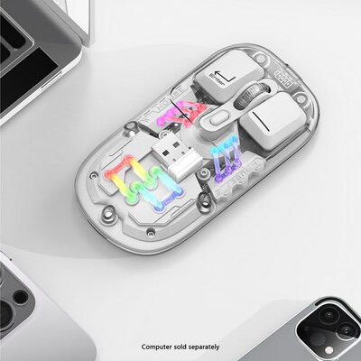 SaharaCase Cyberpunk Wireless Ergonomic Laser Mouse, Clear (KB69)