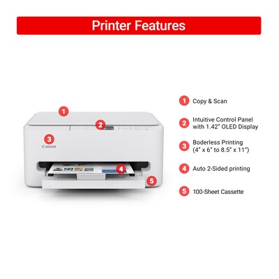 Canon PIXMA TS6520 Wireless Color All-In-One Inkjet Printer, Best for Home (7179C002)