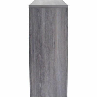 Lorell Essentials 36" 2-Shelf Stack-on Bookcase with Adjustable-Shelves, Weathered Charcoal Laminate (LLR69628)