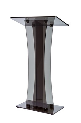 AdirOffice 47 Speakers Podium Lectern, Transparent Black (661-02-BLK)