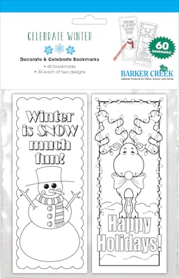 Barker Creek Celebrate Winter Bookmark Set, 60/Pack (LL2187)